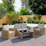 Rattan Hut 4 Seater Sofa Coffee Set - Image 2