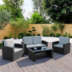 Rattan Hut 4 Seater Sofa Coffee Set - Image 4