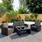 Rattan Hut 4 Seater Sofa Coffee Set - Image 7