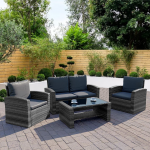 Rattan Hut 4 Seater Sofa Coffee Set - Image 9