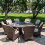 Wentworth 8 Seater Round Dining Set With Firepit - Image 2