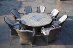 Oxford 8 Seater Round Dining Set With Firepit - Image 3
