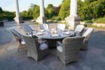 Oxford 8 Seater Round Dining Set With Firepit