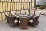 Oxford 8 Seater Round Dining Set With Firepit - Image 2